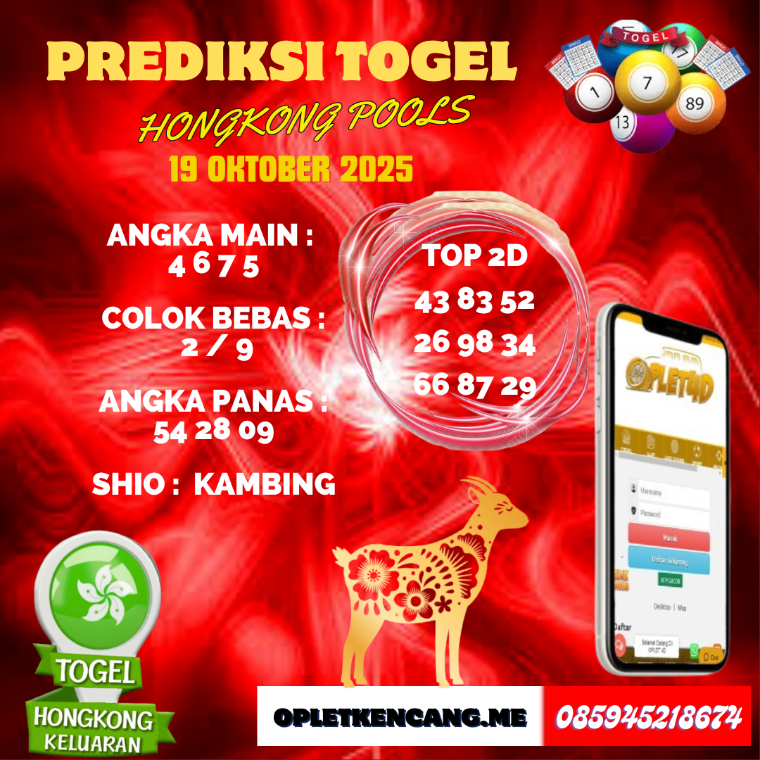 PREDIKSI JITU HONGKONG POOLS 19 OKTOBER 2025