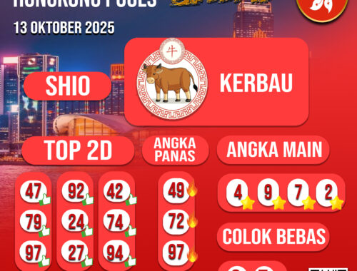 PREDIKSI JITU HONGKONG POOLS Tanggal: 13 OKTOBER 2025 Angka Main: 4 9 7 2 Shio: KERBAU Colok Bebas: 9 / 7 Angka Panas: 49 72 97 Top 2D: 47 92 42 79 24 74 97 27 94 PREDIKSI JITU HONGKONG POOLS 13 OKTOBER 2025